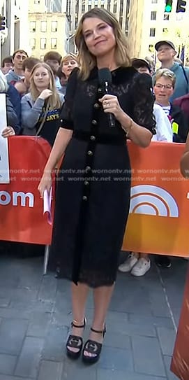 Savannah’s black lace buttoned front dress on Today