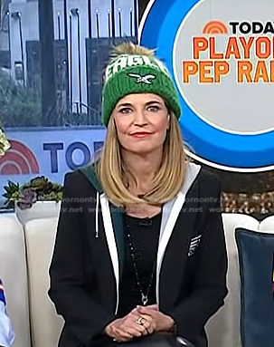 Savannah’s green Eagles beanie on Today