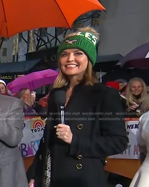 Savannah’s green Eagles beanie on Today