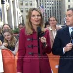 Savannah’s burgundy duffle coat on Today