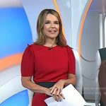 Savannah’s red short sleeve top and pencil skirt on Today