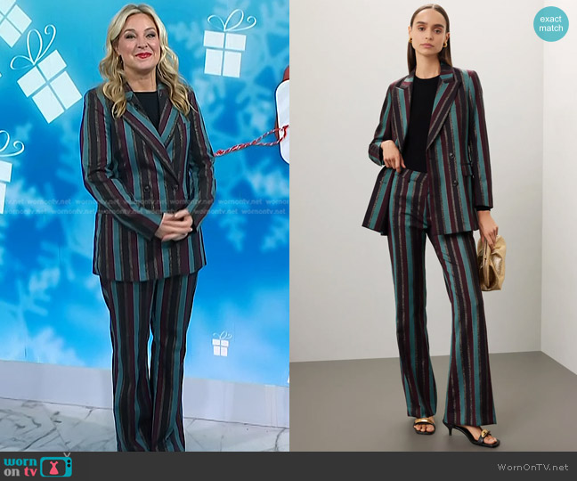 Scotch & Soda Metallic Striped Blazer worn by Jennifer Jolly on Today