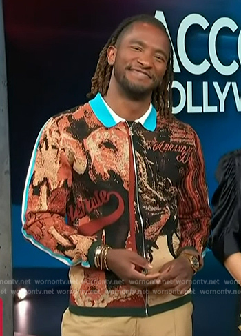 Scott’s abstract print jacket on Access Hollywood