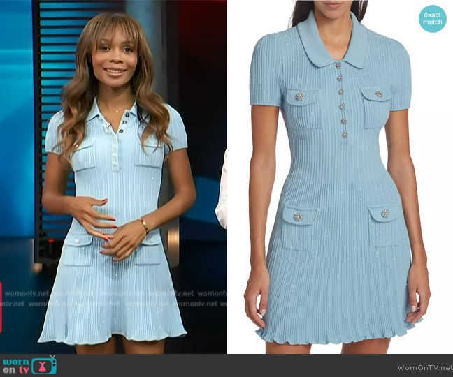 Self Portrait Sequin Knit Mini Dress worn by Zuri Hall on Access Hollywood