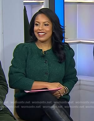 Sheinelle’s green knit cardigan on Today