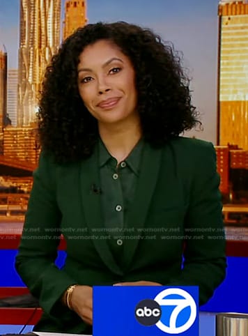 Shirleen Allicot’s green shawl collar blazer on Good Morning America