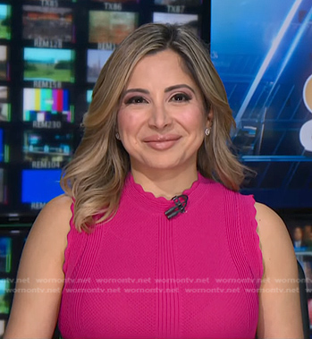 Silvana Henao’s pink scalloped knit dress on NBC News Daily