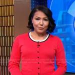 Stephanie’s red cardigan on Good Morning America