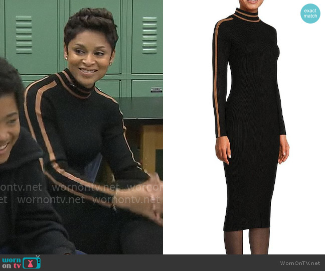 T Tahari Ribbed Midi Sweater Dress worn by Jericka Duncan on CBS Mornings