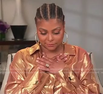 Taraji P. Henson’s metallic orange shirt on Today