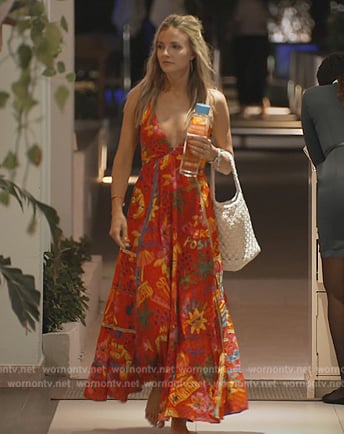 Taylor’s red floral print maxi dress on Southern Charm
