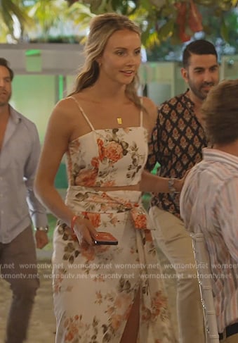 Taylor’s white floral print top and skirt on Southern Charm