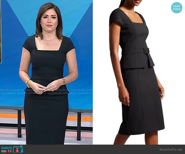 Ted Baker Fleuurr Square Neck Belted Sheath Dress worn by Chloe Melas on Today