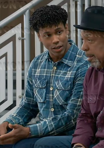 TJ’s blue plaid shirt on General Hospital