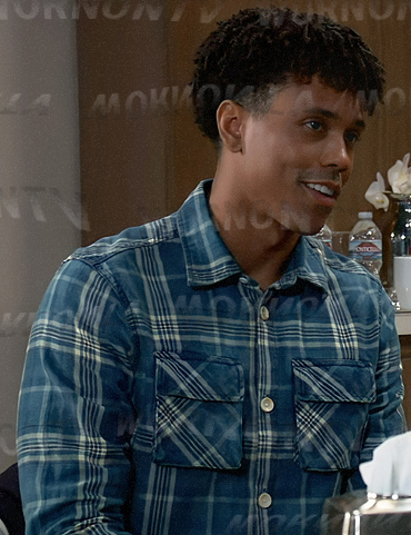 TJ’s blue plaid shirt on General Hospital