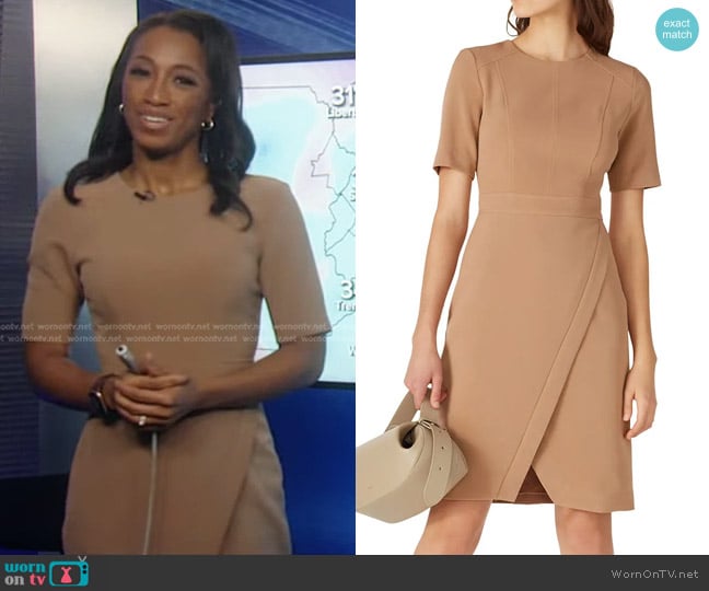 Toccin Camel Sheath Dress worn by Brittany Bell on Good Morning America