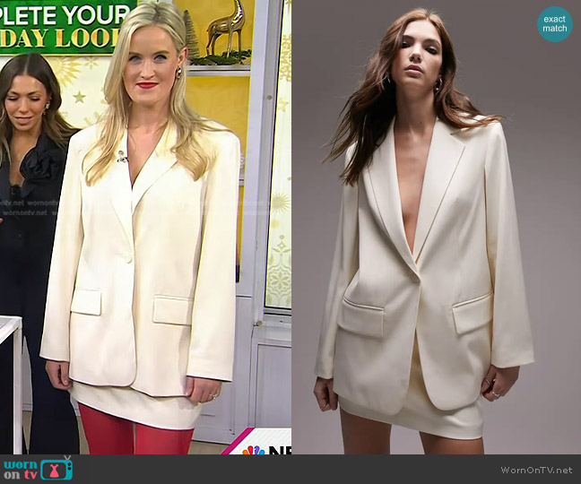 Topshop Tailored Oversize Blazer in Ivory worn by Kelsey Murphy on Today