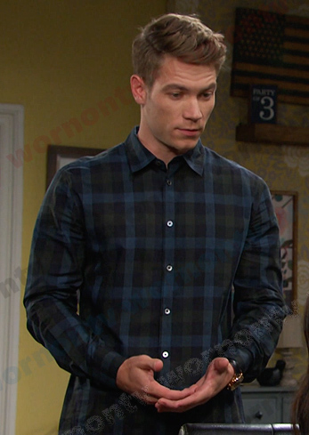 Tripp’s green and blue plaid shirt on Days of our Lives