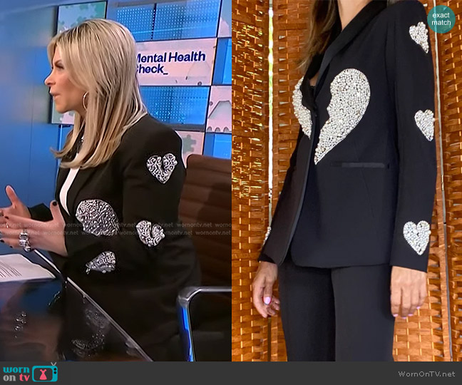 Valentina Shah Lauren Blazer in Black Heart Crystal worn by Dr. Robi Ludwig on NBC News Daily