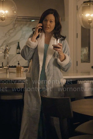 Vera’s blue fluffy robe on The Other Black Girl