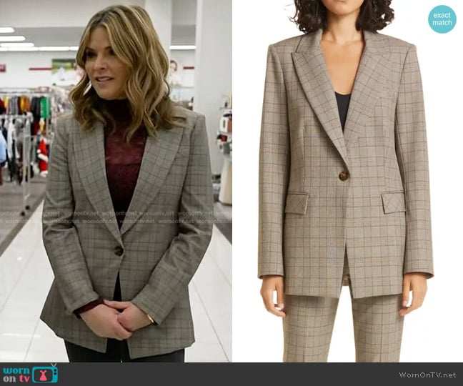 Veronica Beard Long & Lean Dickey Jacket in Brown Multi worn by Jenna Bush Hager on Today