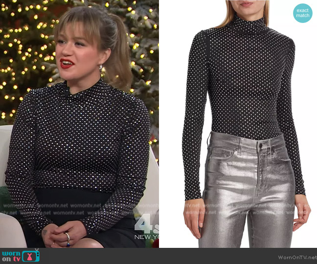 Veronica Beard Parke Embellished Turtleneck Top worn by Kelly Clarkson on The Kelly Clarkson Show