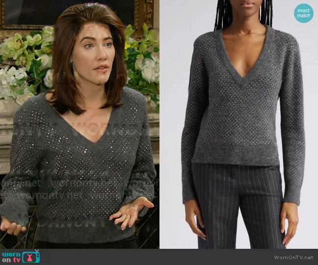 Veronica Beard Pablah Sweater worn by Steffy Forrester (Jacqueline MacInnes Wood) on The Bold and the Beautiful