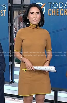 Vicky’s brown turtleneck dress on Today