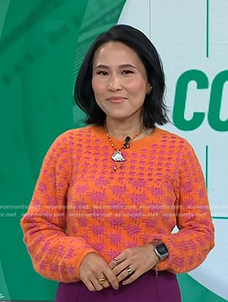 Vicky’s orange and pink sweater on Today