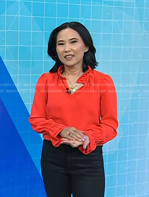 Vicky’s orange ruffle top on Today