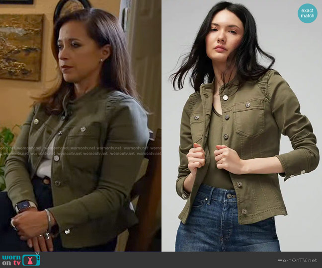 White House Black Market Corset Seamed Pret Jacket worn by Mireya Villarreal on Good Morning America