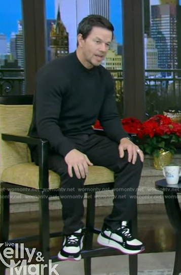 Mark Wahlberg’s colorblock sneakers on Live with Kelly and Mark