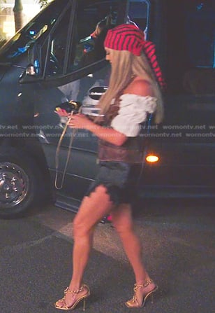 Whitney’s gold chain strap sandals on The Real Housewives of Salt Lake City