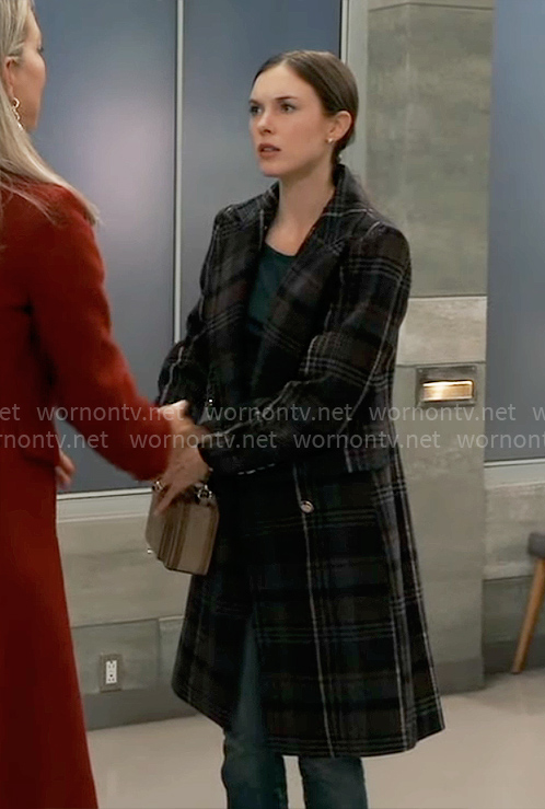 Willow’s grey plaid coat on General Hospital