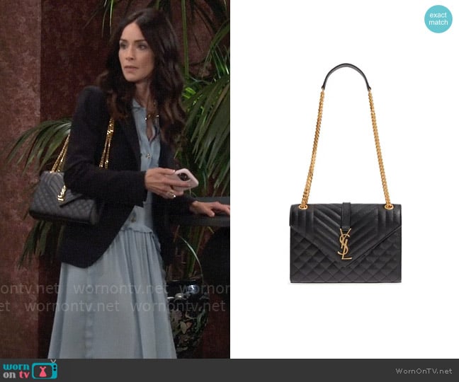 Saint Laurent Medium Cassandra Quilted Bag worn by Julia Mariano (Abigail Spencer) on Extended Family