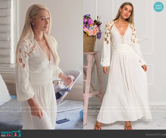 Zaimara Seashell Maxi Dress worn by Paris Hilton on Paris in Love
