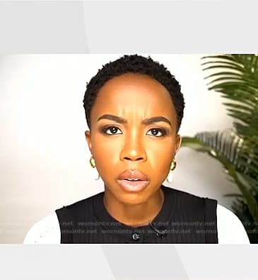 Zinhle’s black colorblock ribbed dress on NBC News Daily