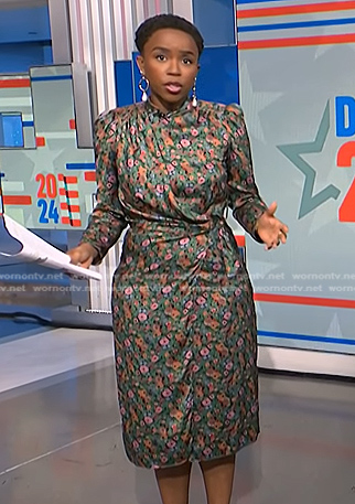 Zinhle’s green floral dress on NBC News Daily