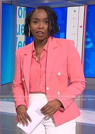 Zinhle’s pink double breasted blazer on NBC News Daily