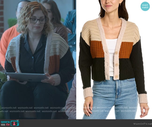 525 America Mixed Media Cardigan worn by (Rachel Rosenbloom) on Good Trouble