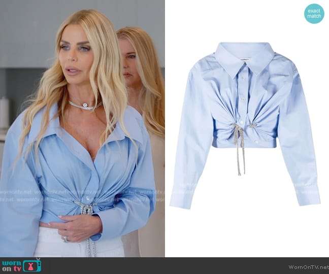 Alexander Wang Drawstring gathered cropped shirt worn by Alexia Echevarria (Alexia Echevarria) on The Real Housewives of Miami
