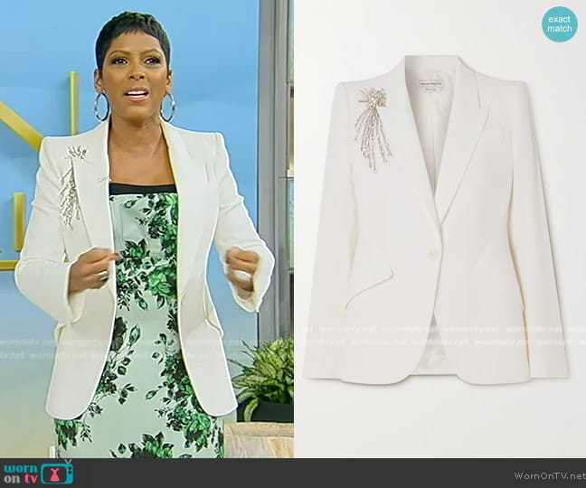 Alexander McQueen Embellished crepe blazer worn by Tamron Hall on Tamron Hall Show