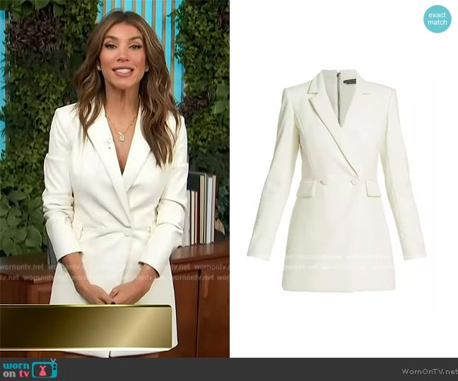Alice + Olivia Kyrie Faux Leather Blazer Dress worn by Adrianna Costa on Access Hollywood