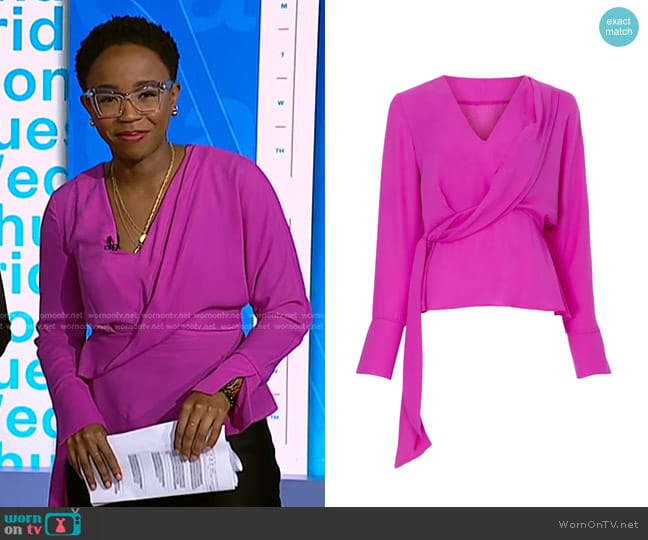 Atlein Collective Side Tie Top worn by Zinhle Essamuah on NBC News Daily