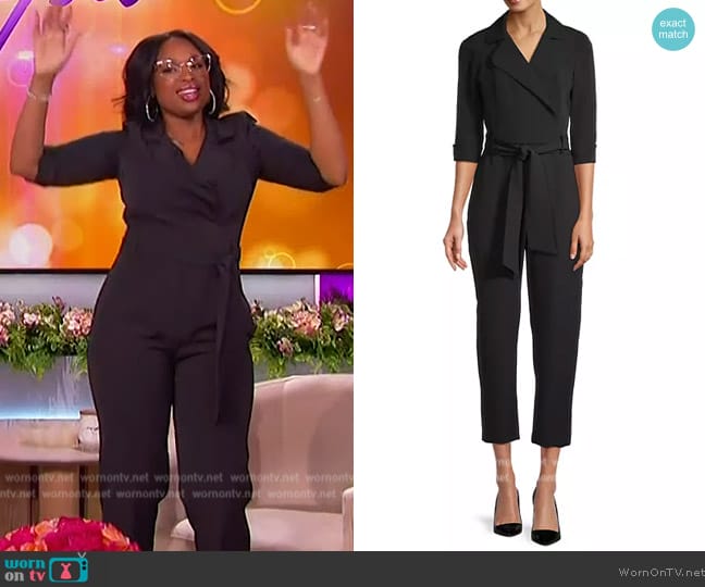 Black Halo Lucinda Crepe Tapered Jumpsuit worn by Jennifer Hudson on The Jennifer Hudson Show