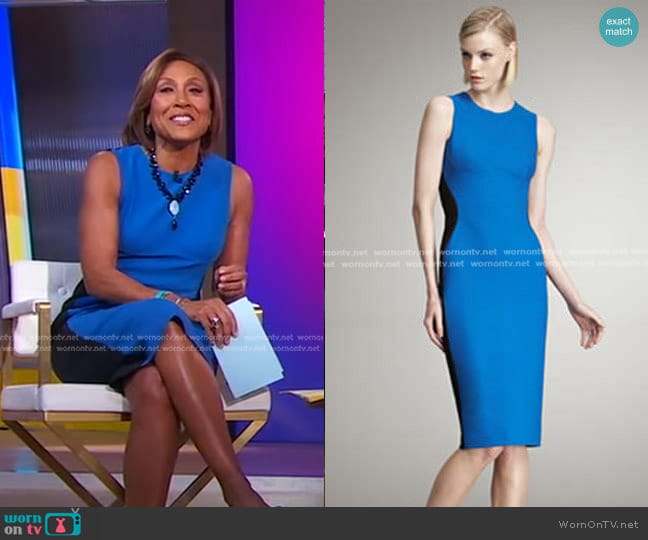 Stella McCartney Colorblocked Sheath Dress worn by Robin Roberts on Good Morning America