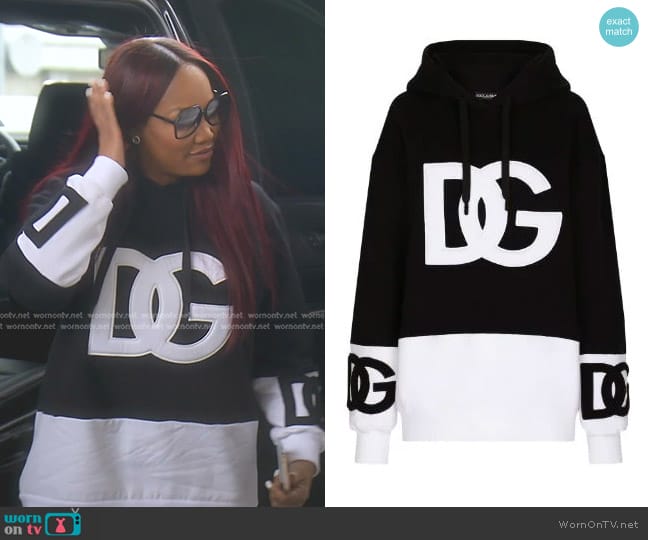 Dolce & Gabbana DG Logo Sweater Mini Dress worn by Garcelle Beauvais on The Real Housewives of Beverly Hills