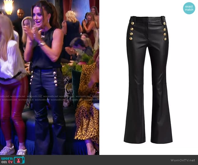 Derek Lam 10 Crosby Robertson Flare Trouser worn by Kyle Richards on The Real Housewives of Beverly Hills