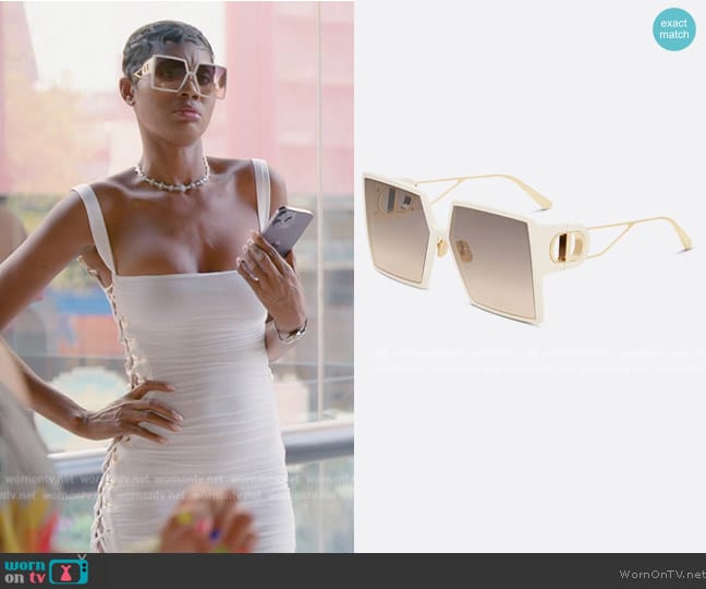 Dior 30 Montaigne Oversized Sunglasses worn by Kiki Barth (Kiki Barth) on The Real Housewives of Miami