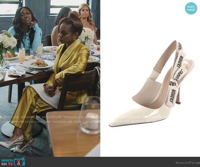 Dior J'Adior patent leather heels worn by Candiace Dillard Bassett on The Real Housewives of Potomac